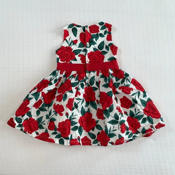 Carter’s Christmas Roses Tulle Petticoat Red Ribbon Dress 18m Holiday Festive - Picture 2 of 8